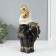 Polystone souvenir "Little cheerful Buddha on the Black Elephant" 14x14x26 cm