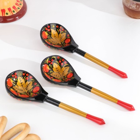 Set "hostess", 6 spoons and vase, 13 × 9 cm, Khokhloma-4