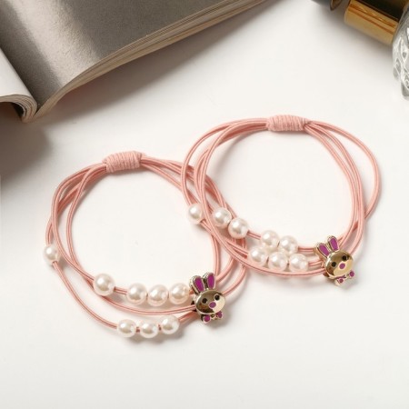 Hair elastic band "Avelin" (set 2 pcs) pussy beads, mix