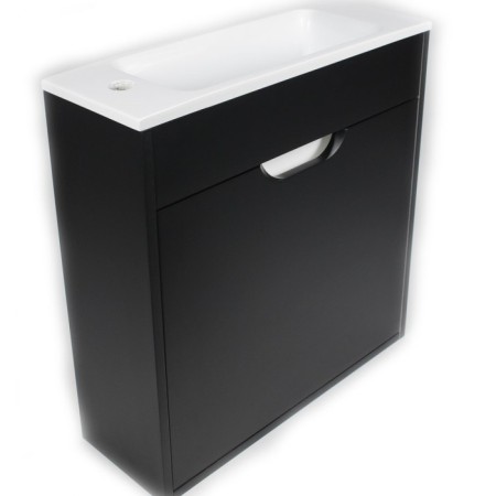 Tumbling under the Uperwood Modul sink, 60 cm, suspended, matte, black-10
