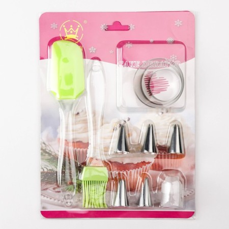 Confectionery set "Ice", 11 objects: blade, brush, cookies 3 pcs, nozzles 5 pcs, adapter-2