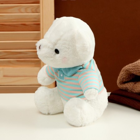 Soft toy "White Bear" in a blue jacket, 26 cm-1