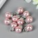 Decor for creativity plastic "Pink pearl with a loop" set 10 pcs 1x1.2 cm