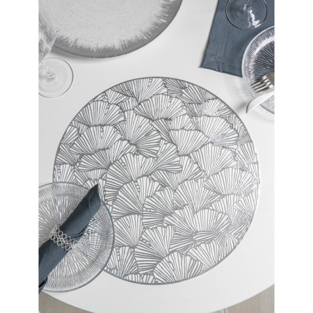 Set of serving napkins on the table "Fan", d = 38 cm, 4 pcs, silver color-2