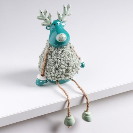 Souvenir Ceramics "Losik in a curly fur coat" Dark green 13.7x6.2 cm-2