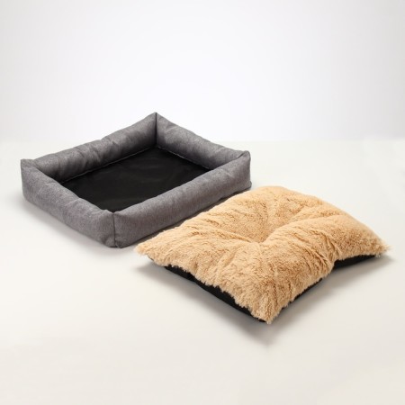 An animals bed, 60*50*15 cm, martial, synthetic winterizer, temptation. Fur, gray-3