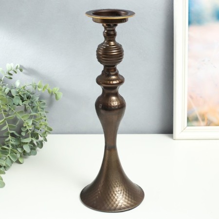 Summary Metal for 1 candle "Rudolfo" aged bronze 13x13x37 cm-1