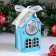 Wooden box, 13.5 × 11.5 × 21 cm "New Year. House", gift packaging, blue