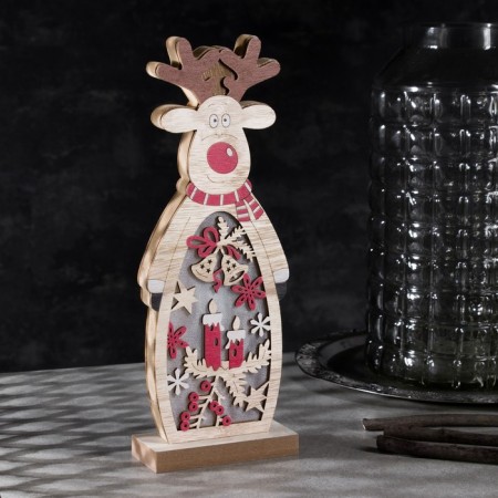LED figure "Deer" 11 × 30 × 5 cm, wood, batteries AAAX2 (not complete), glow warm white-1