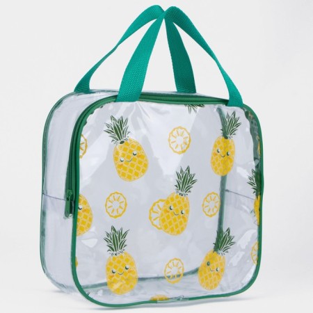 Lightning cosmetic bag, green/transparent color-1