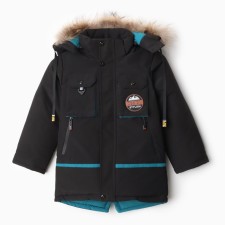 Winter jacket for boys, black color, height 104 cm