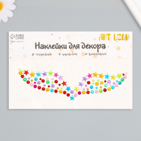 Sticker Plastic Rhinestone "Clastic decoration" MIX 11.6x18 cm-1