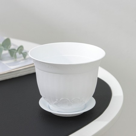 Pot with the pallet "Angara", 300 ml, white color