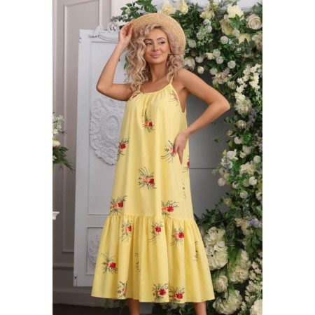 Women's dress, size 46, yellow color-5