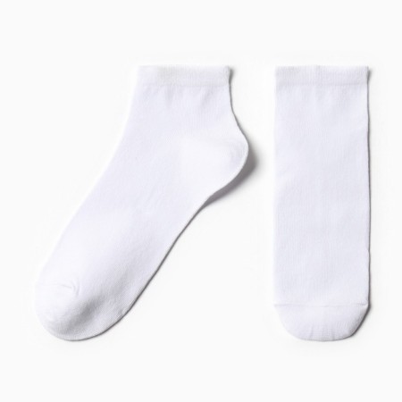 Women's socks shortened, white color, size 25-27 (38-42)