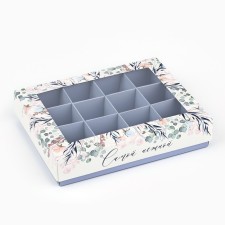 Folding box under 12 sweets “most tender”, 14.4 x 18.4 x 3.8 cm
