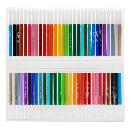 Fleeters 36 colors 60 pieces, carioca "Joy", thin tip, persistent, easily washed off and non -toxic ink, maxi packaging, cardboard pencil case-2