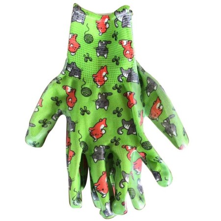 Garden gloves, polyester, with nitrilum coating, size 8, “fluffs”, Garden Show-1
