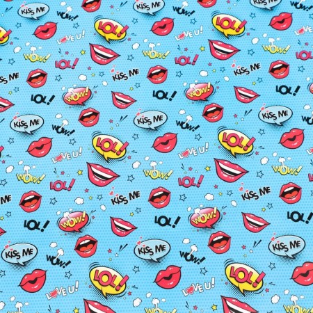 Glossy packaging paper "Pop Art Love", bilateral, 70 x 100 cm-4