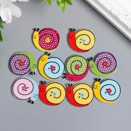 Decorative buttons for creativity "Snails" (set 10 pcs)