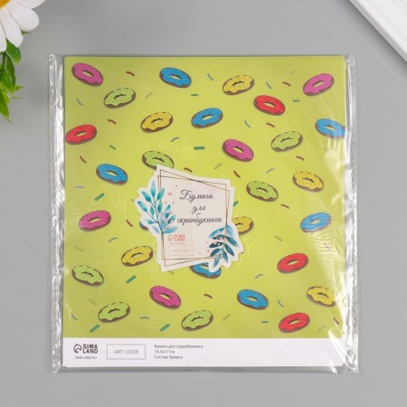 Scrapbooking paper "Donuts" density 180 grams set 10 pcs 15.5x17 cm-4