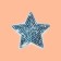 Thermal appliance "Zvezda", with sequins, 5.2 × 5.2 cm, blue color