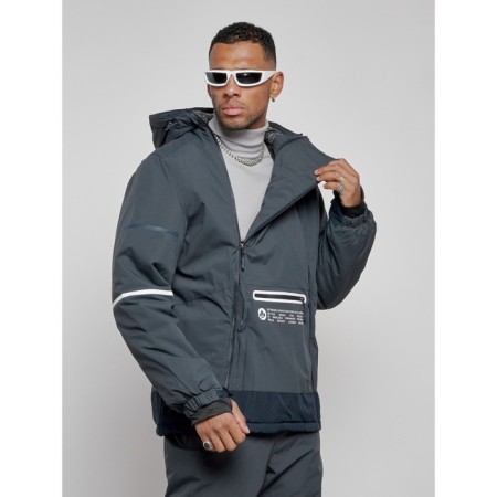Male winter ski costume, size 48, dark gray color-6