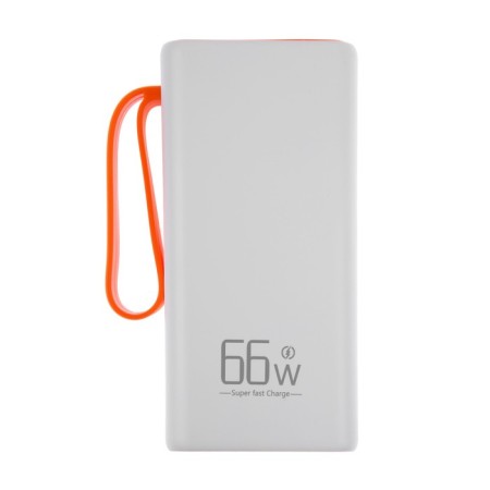 External battery YM-653, 30000 mAh, 66 W, 4USB, 3TYPE-C, lantern, fast charging, white-4