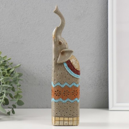 Souvenir Polystone "Gray Elephant upward" 5.5x6x27 cm