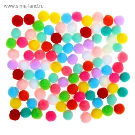 A set of textile details for the decor "bombs" 100 pcs. set, size 1 pc. 0.6 cm, color mix-1