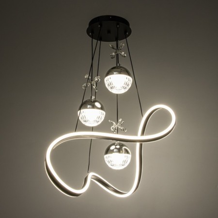 Lamp with PDD "Fiora" LED 140W 3000-6000K Black 49x49x15-115 cm-3