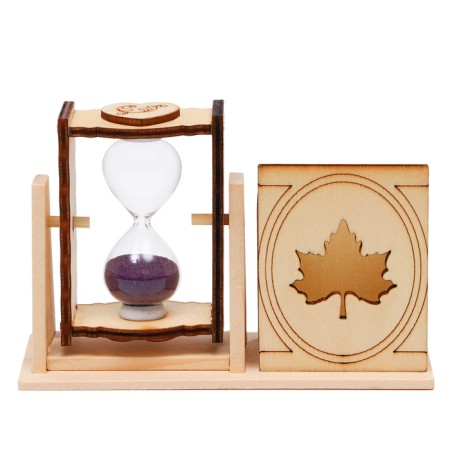 Sanding clock "Maple leaf", souvenir, with a pencil, 10 x 13.5 cm, purple-2