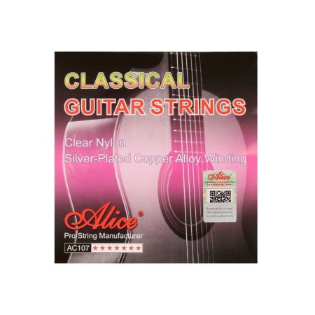 Strings for the classic guitar AC107-N, nylon, silvered, alice-1