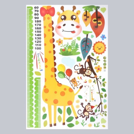 Stick plastic Interior color Rostomer "Giraffe and Monkey" 60x90 cm-1