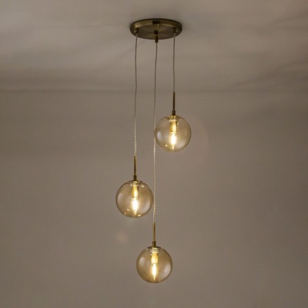 Suspended lamp Citilux "Tommy" CL102033, 33x33x35 cm, 3x40W, E14, brown color-3