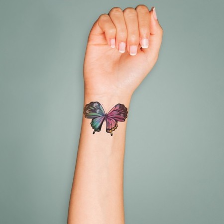 Tattoo on the body color "Color butterfly" 6x6 cm-2