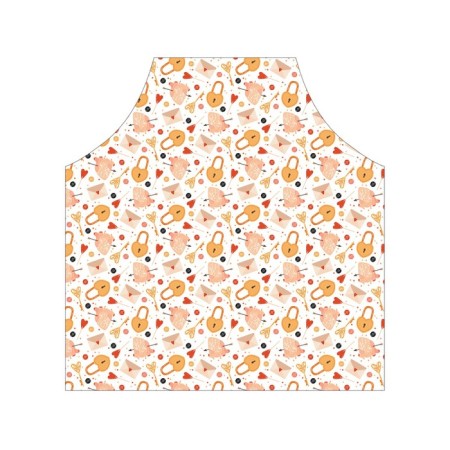 Apron kitchen with a photographic priorter "Heart and lock", adjustable, size OS-2
