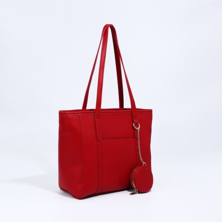 Bag Female Tout with zipper, red color-2