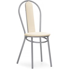Metal frame chair Lamniel Metal/Ecokuzha, gray/beige 42.5x52.5x92 cm