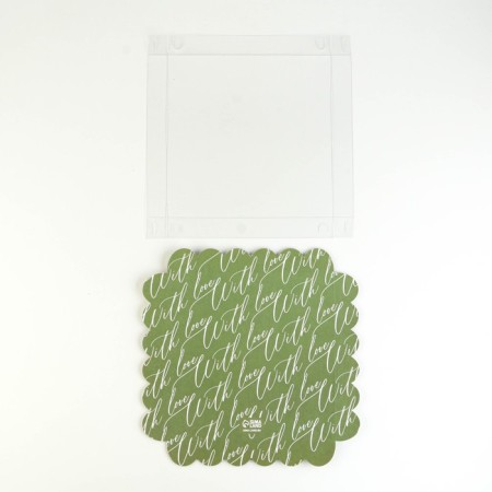 Cookie box, confectionery packaging with PVC lid, "bee", 21 x 21 x 3 cm-5