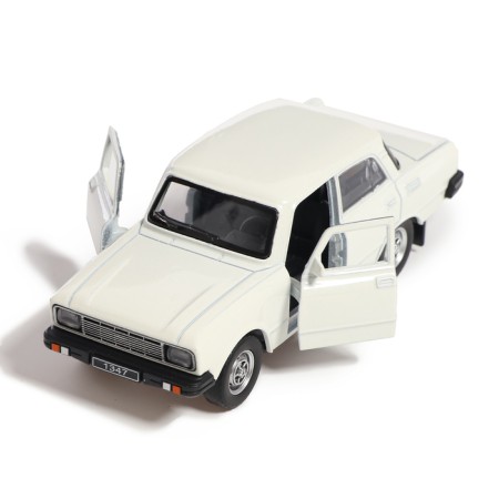 Metal machine "Moskvich - 2140SL", inertia, 12.5 cm, white-4