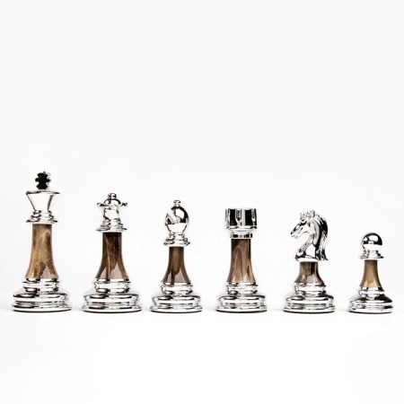Chess souvenir "jade", wooden board 45 x 45 cm, metal figures-5