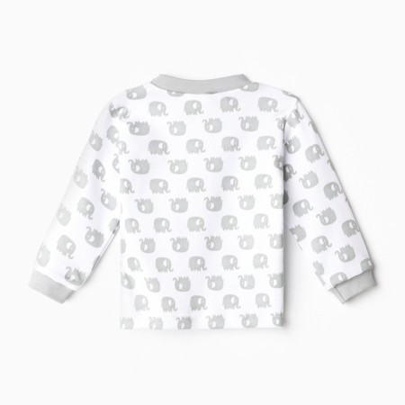 Longsliv, white color/elephants, height 74 cm-3