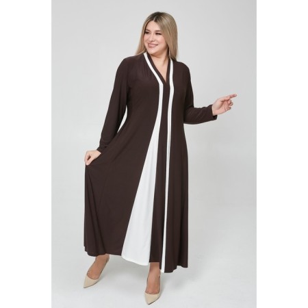 Women's dress, size 64, color light brown-2