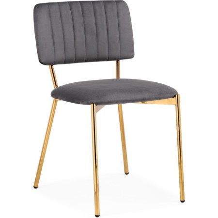 Armond Metal/velor, Golden/Gray chair 45x53x80 cm