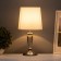 Bulbed lamp with lampshade Risalux "Flex", E27, 40 W, silver, 17 × 17 × 35 cm