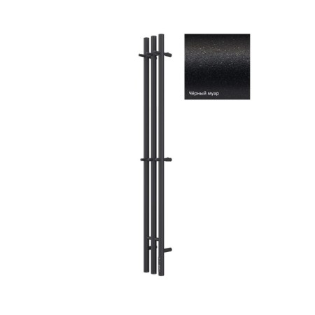 Terminus tres electric heated towel rail "Circle", 1400x156 mm, Black Muar