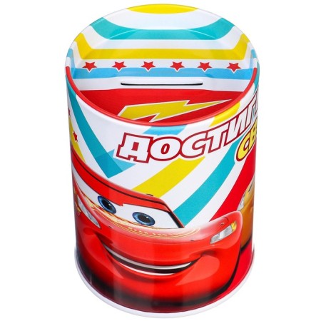 Metal piggy bank, 7.5 cm x 7.5 cm x 10.3 cm "Release your target", car-5