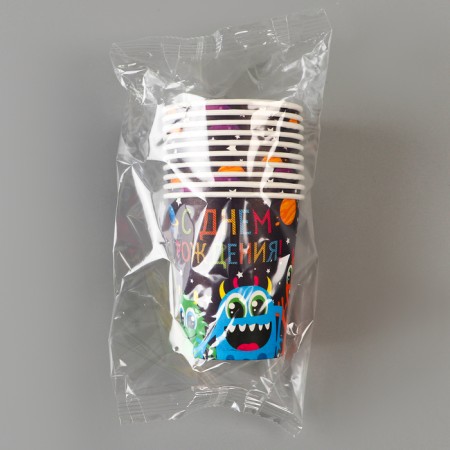 A one -time paper glass "monsters", 250 ml.-2