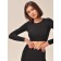 Crop female top in a rubber with a long sleeve Mirey Top Manica Lunga, size 46-48, color black